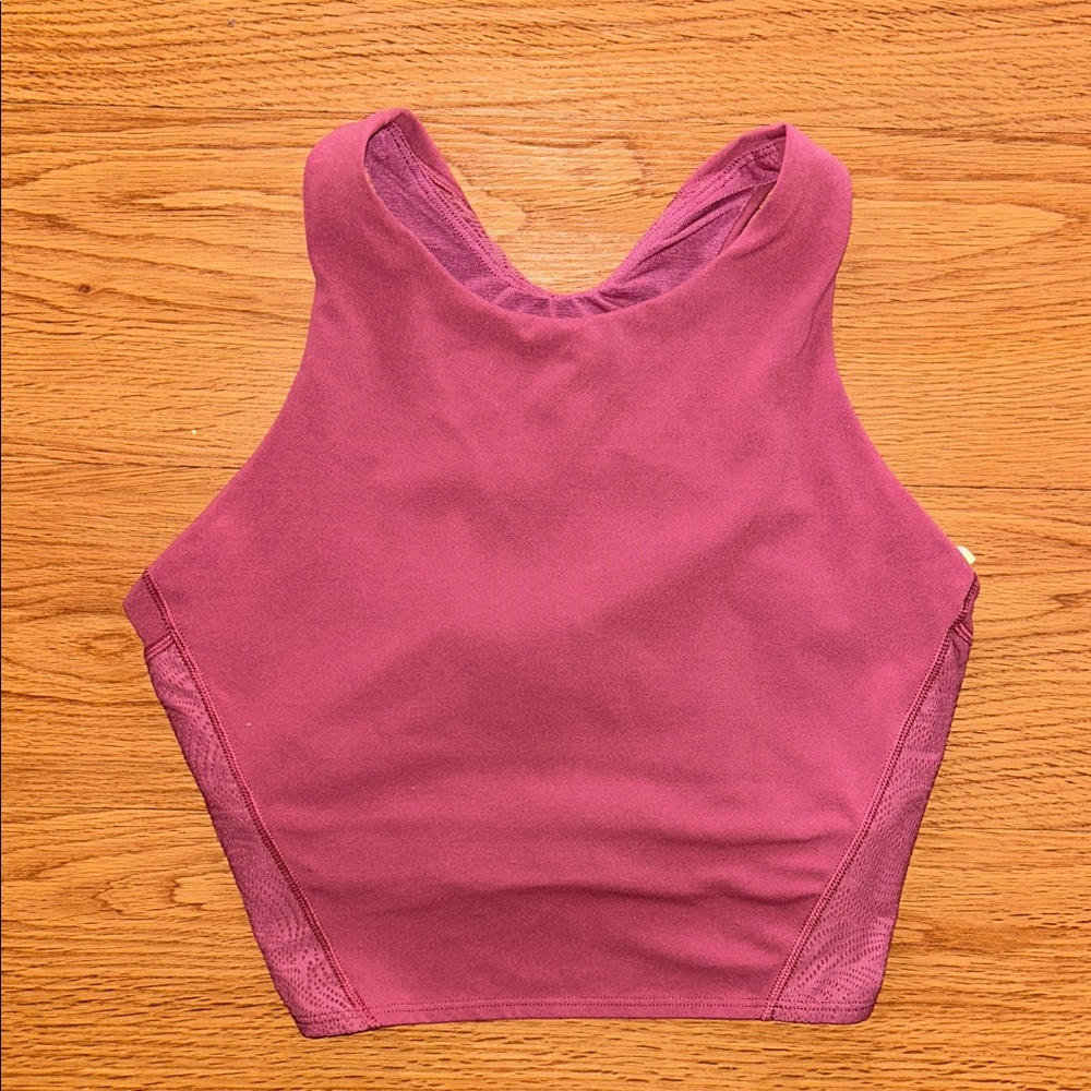Athleta Mauve High Neck Crop Top